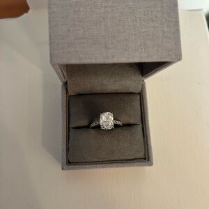 Cushion Cut CZ Silver Ring Size 6